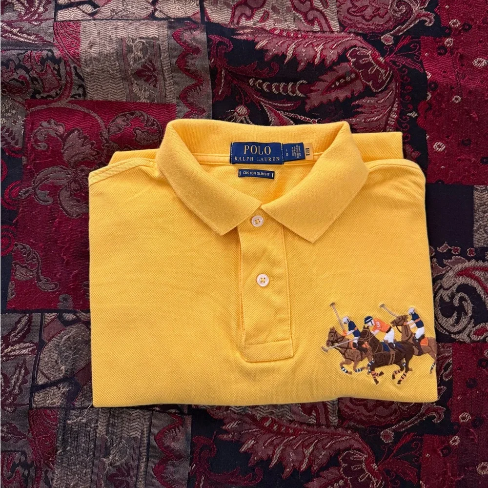 Polo Ralph Lauren Triple-Equestrian #3 Embroidered Bright Sport Yellow CSF Polo
